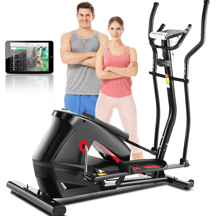 Elliptical Machine, Cross Trainer with Smart APP Connection, 10-Level Resistance, , Heart Rate Sensor, Exercise Elliptical for Home Office, 390Lbs Weight Capacity